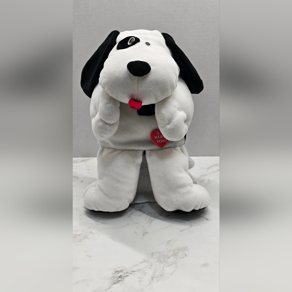Vintage 1994 Black & White Spot the Dog 17" Plush Stuffed Toy Gibson Greetings
